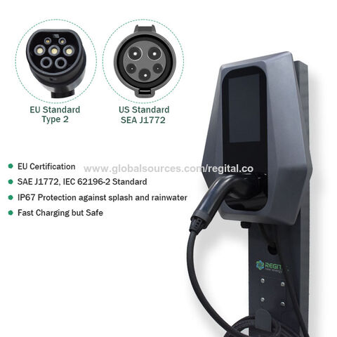 IEC62196 Standard Type 2 1Phase 7KW Residential AC EV Charger with