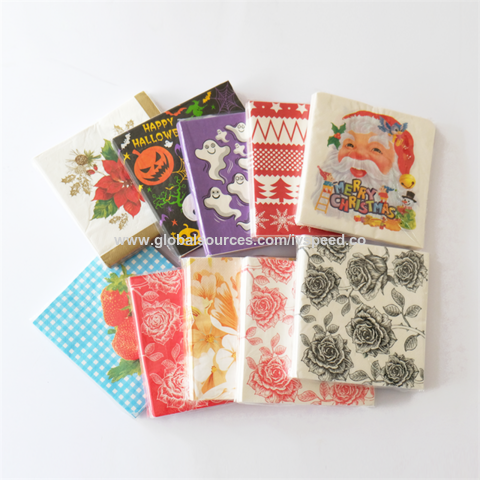Buy Wholesale China Wholesale Customized High Quality Floral Print  Disposable Salmon Color Decoupage Paper Napkins, Decoupage Napkin & Paper  Napkins at USD 1