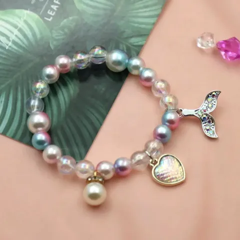 20pcs Strectable Colorful Crystal Child Girl Bracelets Charms