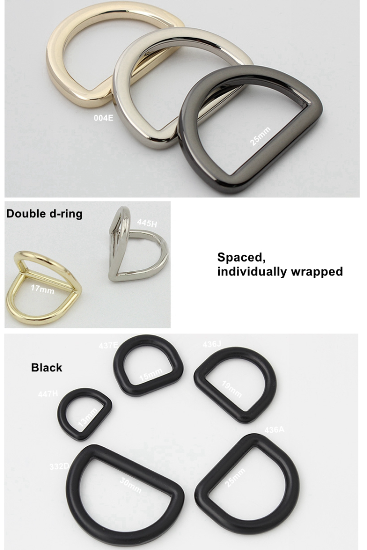 METAL SILVER WELDED D RING D-RING SLIDERS Sizes 10mm 25mm and 30mm