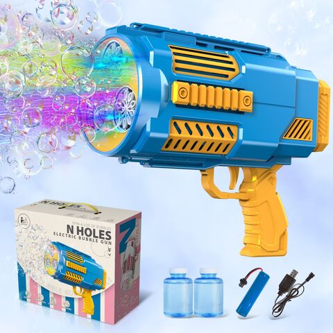 Fun Little toys Bubble Bazooka Gun Blaster, 69 Holes Bubble Machine for  Kids Bubble Makers with Lights, Rocket Bubble Gun for Kids Adults Bubble