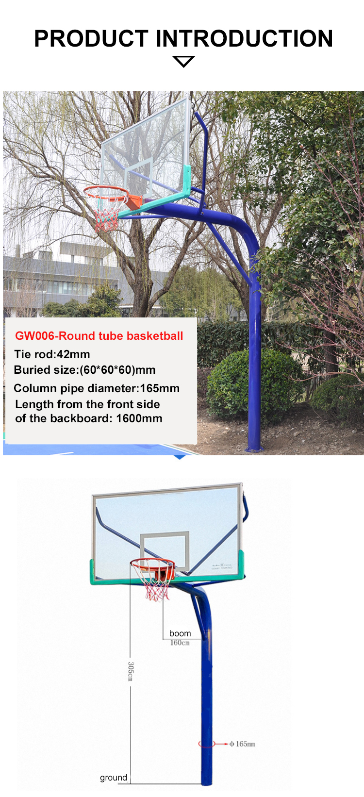 Buy Wholesale China Hot Sale Inground Basketball Hoops Single Post