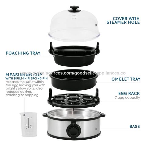 Cuiseur à Œufs Électrique Facile et Rapide Sans BPA pour Œufs Pochés, Omelettes et Œufs Durs - Offre Spéciale