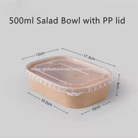 Buy Wholesale China Disposable Kraft Paper Bowl Rectangular Food Container  With Lid & Kraft Paper Rectangular Food Container at USD 0.12