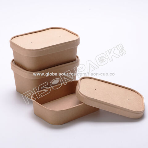 1000ml White Cardboard Square Paper Bowls