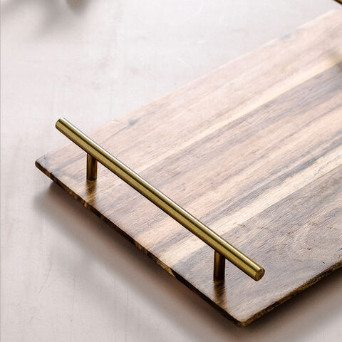 Bandeja Nórdica de Madera Rectangular Creativa de Acacia para Servir - Bandejas de Madera para Hostelería y Hogar