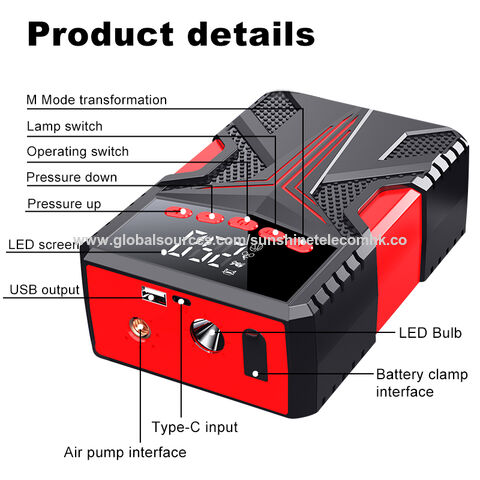 Yaber Power Bank 23800mAh 2500A Jump Starter 12V Portable Power Station  Emergency Battery Charger for Cars Auto Booster Starters