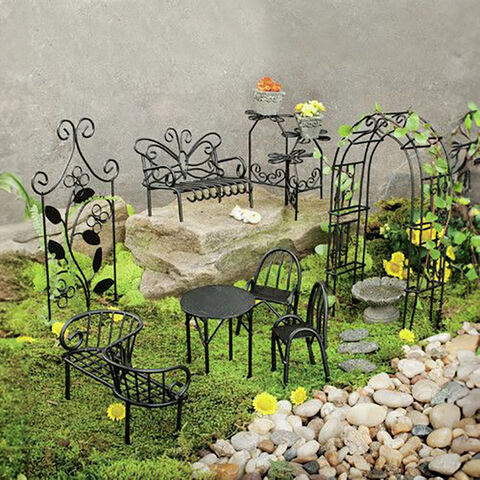 Buy China Wholesale Wholesale Fairy Garden Metal Arch Bench Seat