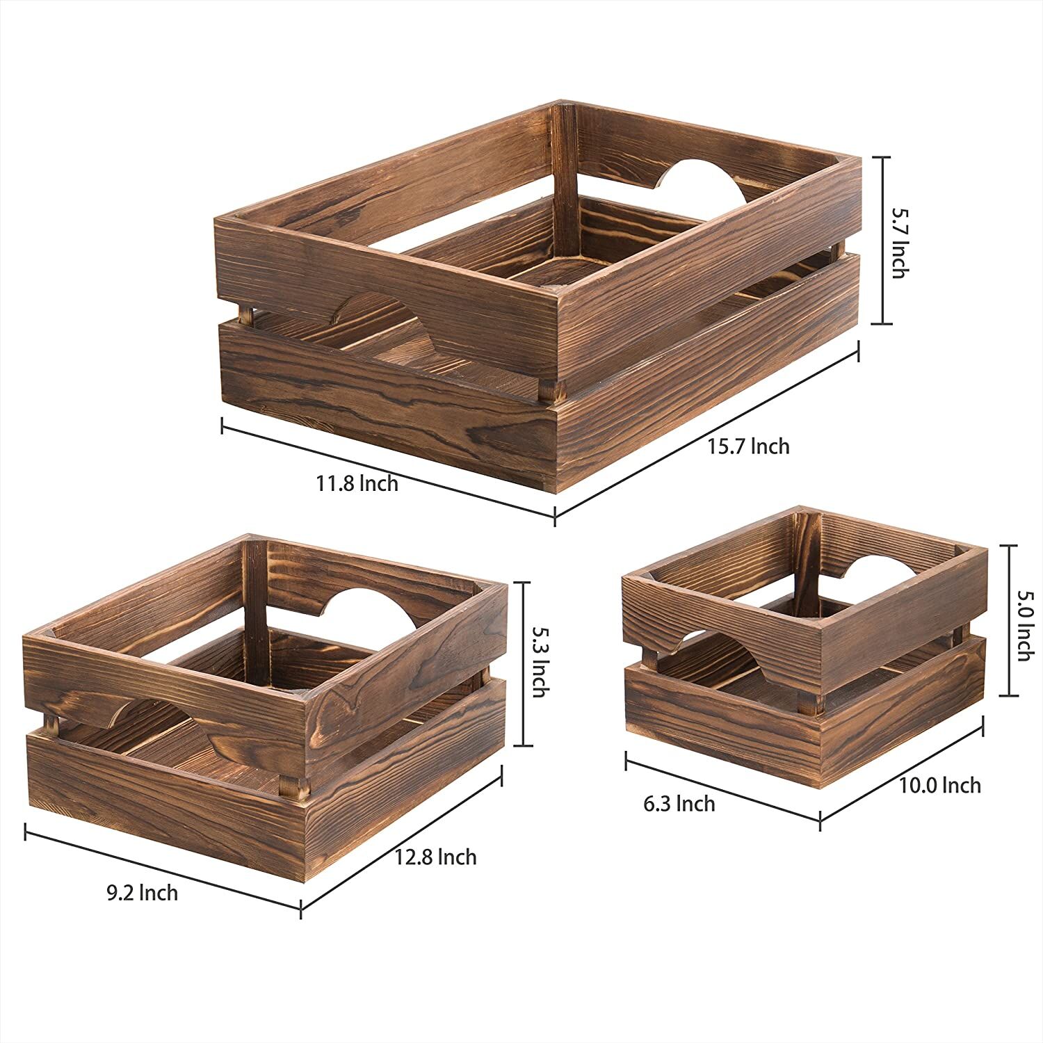 Wald Imports Caja de almacenamiento decorativa de madera roja