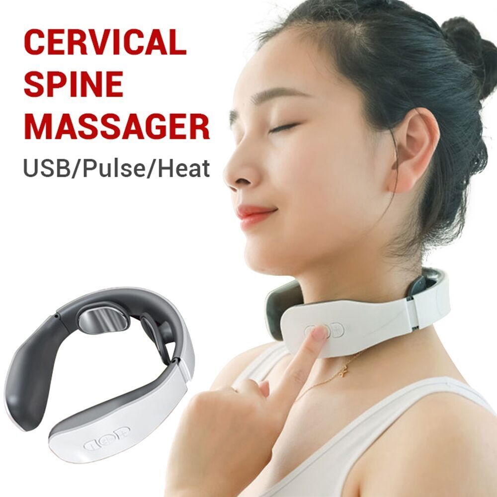 Electric Pulse Neck Massager Cordless, Intelligent Neck Massager with Heat,  3 Modes 15 Levels Deep Tissue Trigger Point Massager for Pain Relief and  Relax at Office, Home, Travel, Car Pink