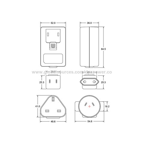 Compre Dys 20v, Adaptador De Corriente Universal 0.9a Con Nosotros, Ue,  Reino Unido, Enchufe Aus Y Global Aprueba El Estándar 62368, y Adaptador De Corriente  Universal de China