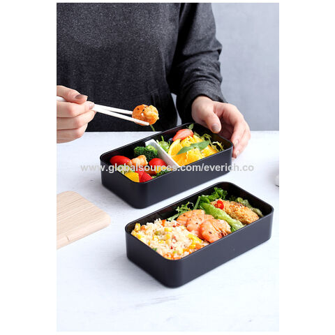 Bento Box Office Worker Double-Layer Large Capacity Divided Grid Plastic  Bamboo Lid Lunch Box - China Large Capacity Lunch Box and Bento Box with  Bamboo Lid price