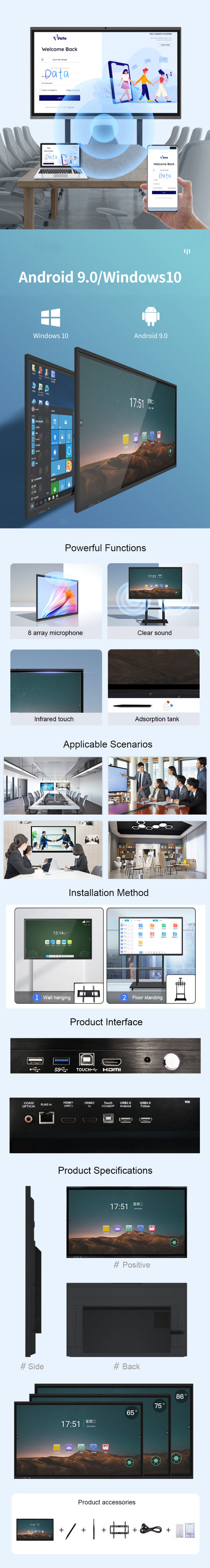 Bulk Buy China Wholesale Android 8.0 Smart Board 20 Point Infrared 4k ...