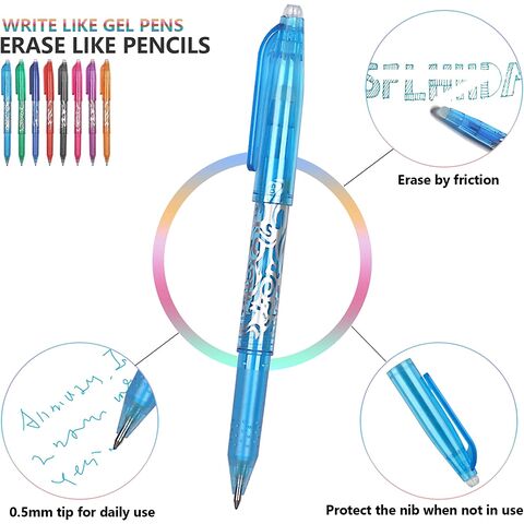 Erasable Gel Pens, 15 Pack Black Retractable Erasable Pens Clicker, Fine  Point, Make Mistakes Disappear, Black Inks for Writing Planner and  Crossword Puzzles 