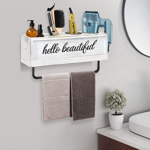 Buy Wholesale China Wall Mount Hair Tools Organizer Bathroom Vanity Caddy  Wooden Hair Accessories Organizer Blow Dryer Holder With 4 Hooks & Wooden  Hair Dryer Holder at USD 4