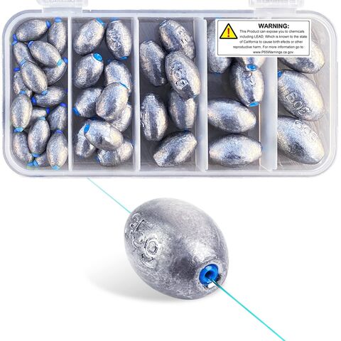 Lead Oval Shape Bass Casting Worm Bullet Tackle Fishing Assortment Weights  Sinkers - China Wholesale Fishing Sinkers $0.06 from Good Seller Co., Ltd  (5)