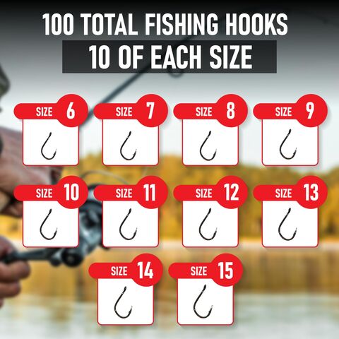 12 Size Freshwater Fishing Hooks for sale
