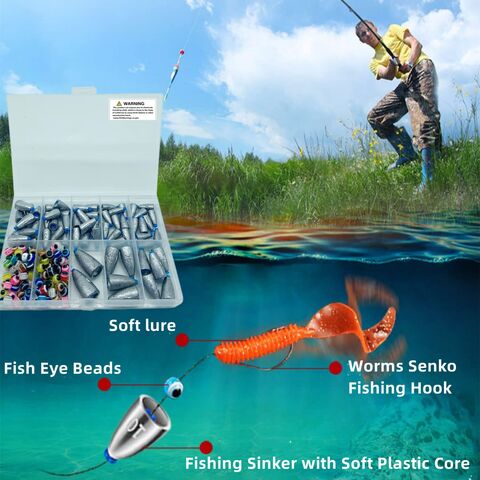 Buy Wholesale China Bullet Lead Worm Fishing Weights Kit Soft Plastic Core Beads  Bait Sinker & Fishing Sinkers at USD 0.04