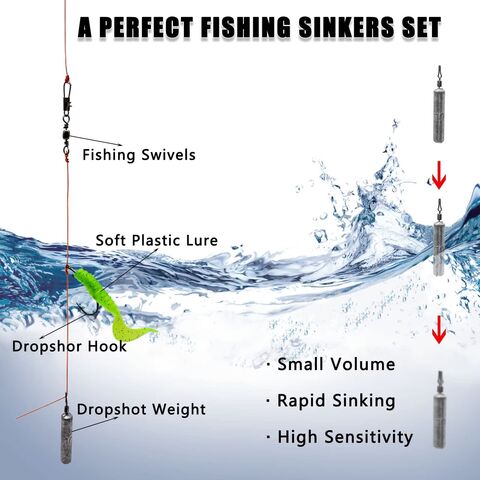 Drop Shot Fishing Weights Sinkers Pencil Shaped Drop Shot Rig