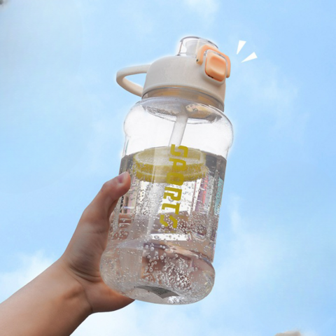 4 Pcs Plastic Water Bottles Bulk 15oz Reusable Sports Water Bottle, Clear Water  Bottle,water Bottle With Marker ,leak-proof Design For Indoor & Outdoo