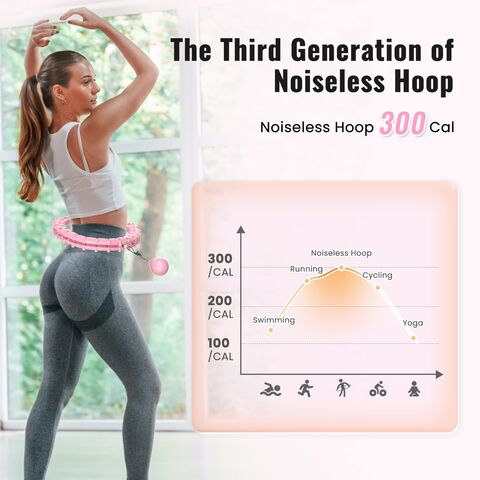 Weighted Hula Circle Hoops for Adults Weight Loss, Infinity Hoop Fit Plus  Size 47 Inch, 24 Detachable Links, Exercise Hoola Hoop Suitable for Women
