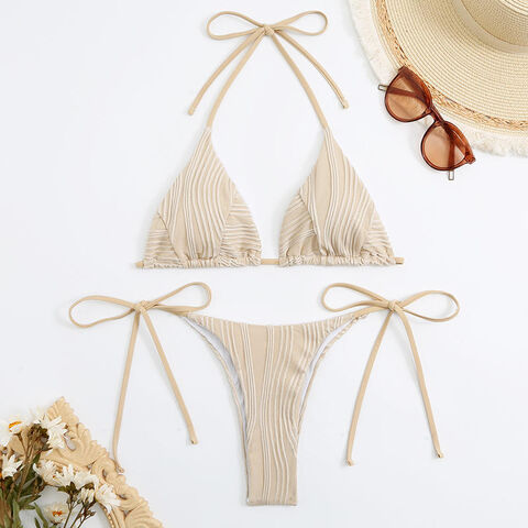 Buy China Wholesale 2023 Women's Brazilian Bikini Set,halter Tie Knot Bikini  Top Tie Side Bottom Triangle Bikini Bathing Suit & Bikini $3