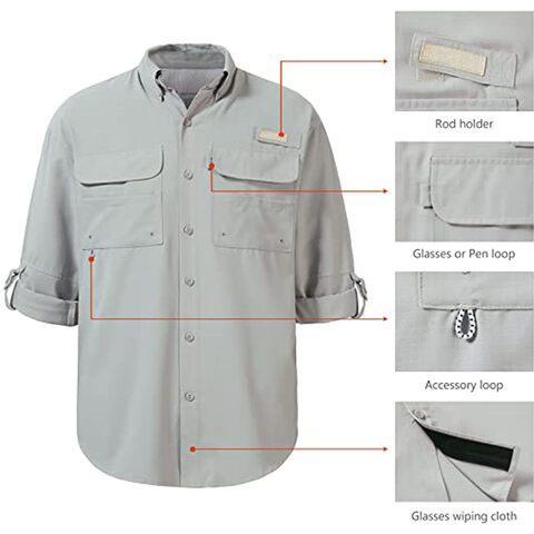 Source customized blank white performance UPF 50+ fishing shirt