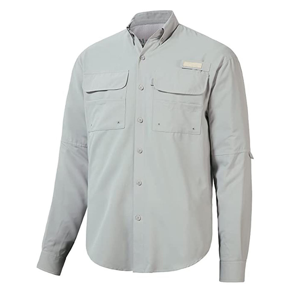 Source customized blank white performance UPF 50+ fishing shirt