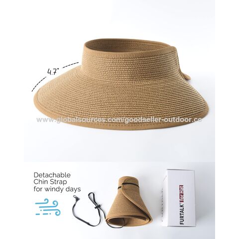 Compre Mujer Paja De Ala Ancha Enrollar Cola De Caballo Verano Plegable  Visera Sombreros y Gorras de China por 1.62 USD