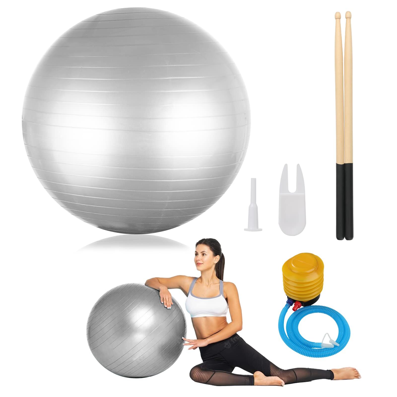 Pelotas De Ejercicios Yoga Pelota Balon Para Fitness Hacer Ejercicio Gym  New US