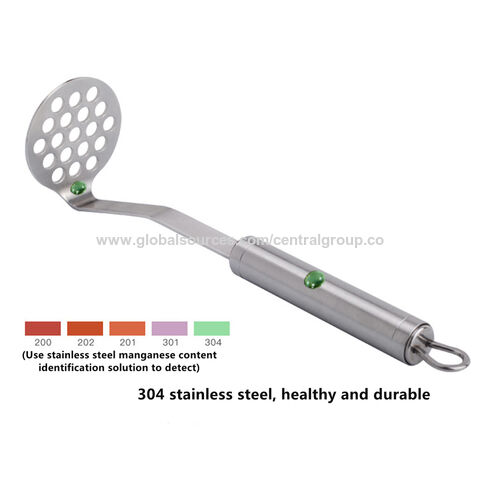 US$ 7.49 - Potato Masher,Stainless Steel Gold Handle Potato Ricer