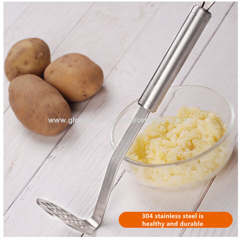 US$ 8.99 - Cooking Tool Potato Masher,Stainless Steel Gold Handle
