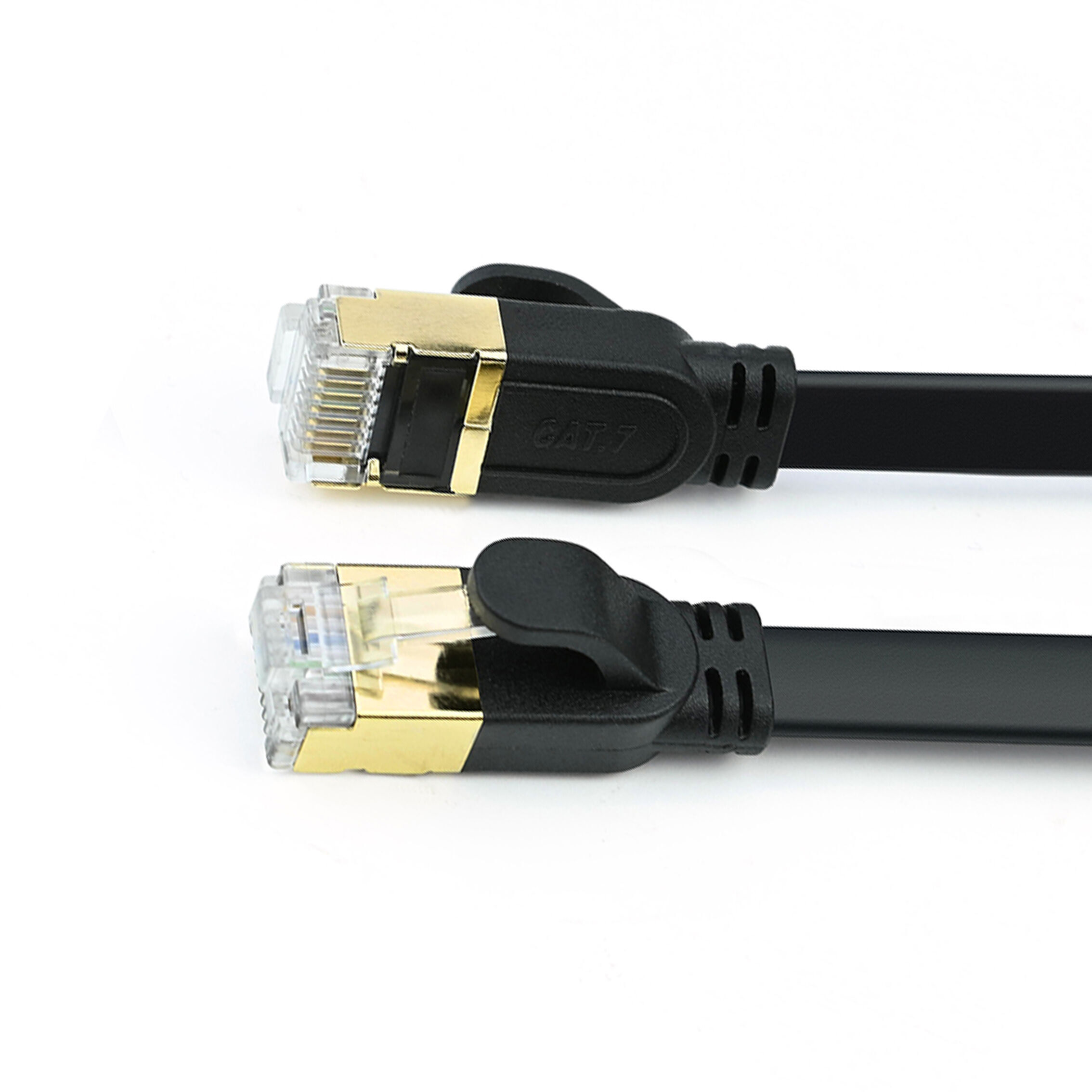 Cat7 Ethernet Cable 10FT-Black-10Gbps Shielded & GND Internet Network  Cord,High Speed Ultra Slim Cat 7 Flat Patch Cable