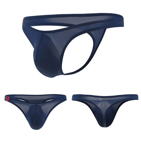 Silk Underwear Low Waist Bulge Pouch G-string Gay Men's