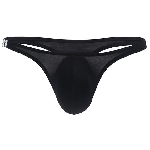 Silk Underwear Low Waist Bulge Pouch G-string Gay Men's