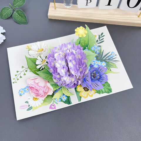 Carte de Remerciement Pop-Up Personnalisée – Carte de Vœux avec Cadeau Pop-Up – Carte de Vœux 3D Artisanale avec Enveloppe pour Festivals