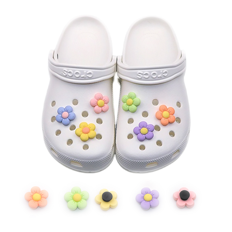 2023 New Diy 3d Mini Resin Flat Back Flowers Croc Charms For Women