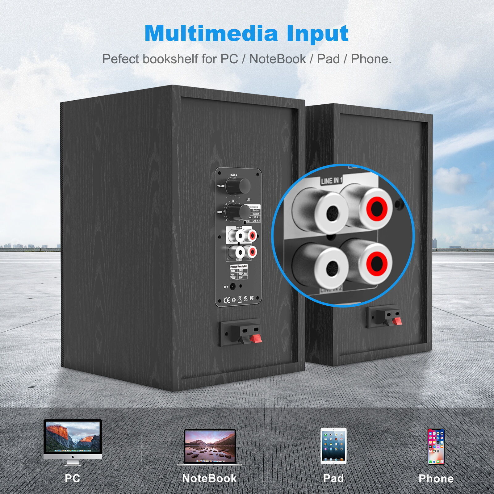 Buy Wholesale China Sr02 Oem 50w Bookshelf Speaker Powerful Bass Home