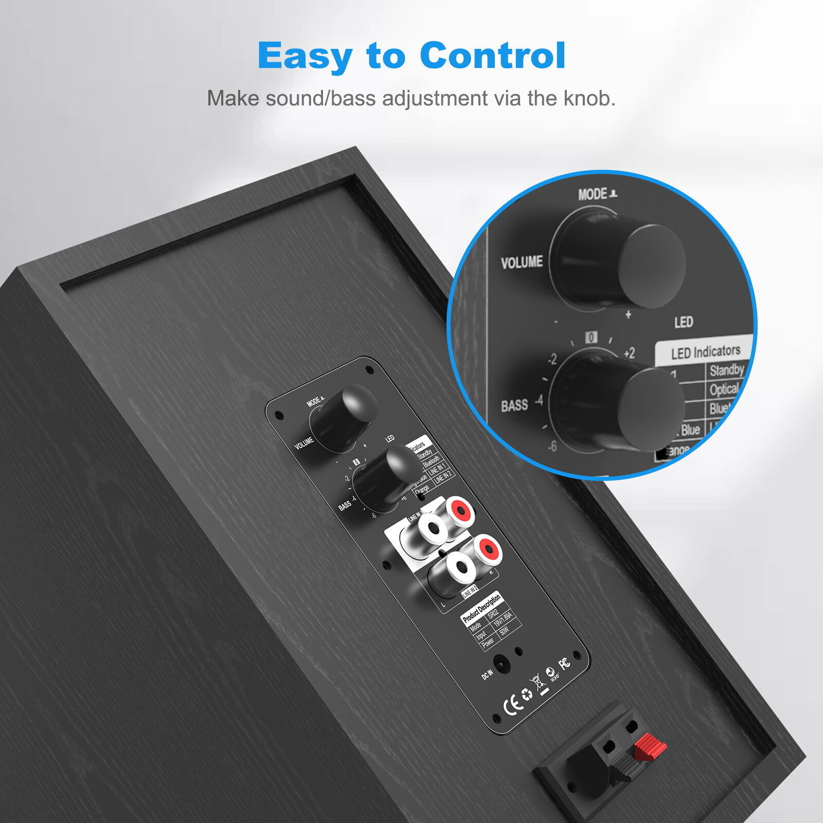 Buy Wholesale China Sr02 Oem 50w Bookshelf Speaker Powerful Bass Home