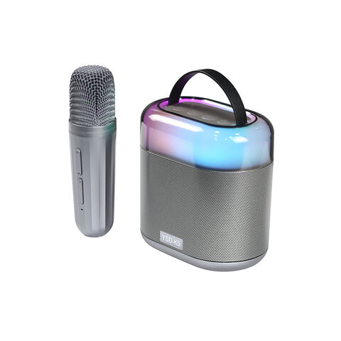 Wholesale Karaoke Microphone Portable Handheld Bluetooth Speaker KTV  (Silver)