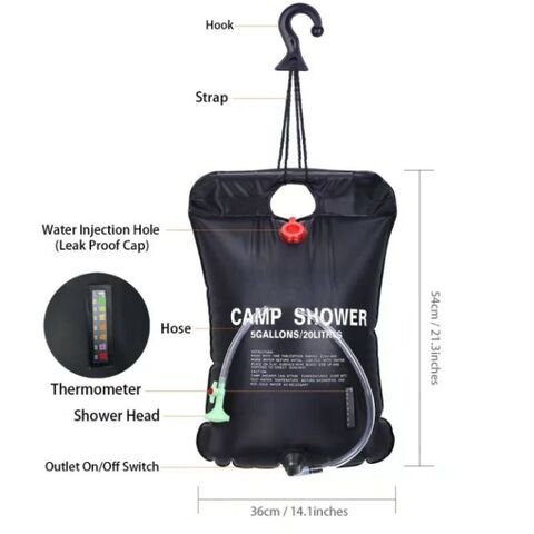 Ducha portátil para acampar con bolsa seca - Ducha de campamento con  batería recargable y bolsa seca incluida de 10L para almacenamiento de  agua.