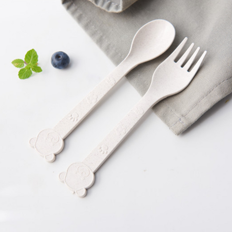 Wheat Divided Plates, Bowls, Chopsticks, Forks, Spoons And Cups