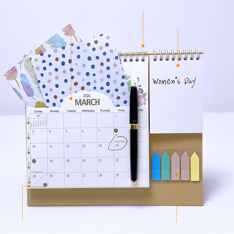 2023-2024 Wooden Desk Calendar, Gifts for Coworkers, Office