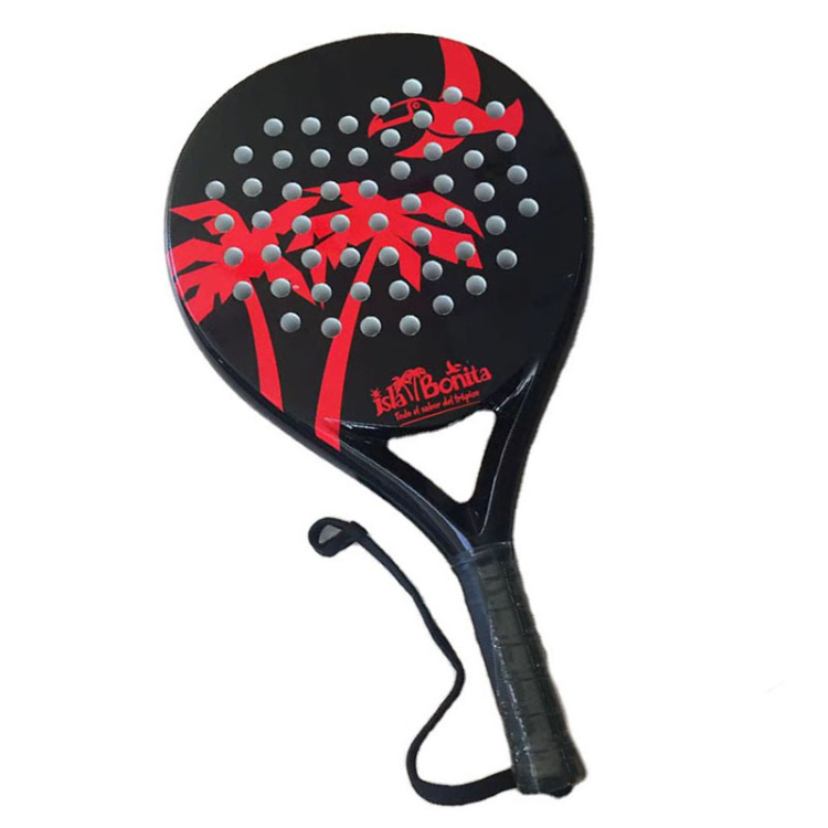 Black Beach Tennis Paddle Racket Carbon Fiber Surface Eva Soft And High ...