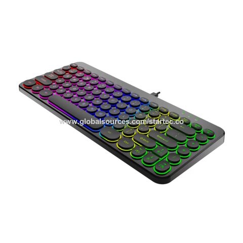 XTREMTEC - Teclado y mouse inalámbricos, lindo teclado redondo retro,  teclado estético ultra delgado de 2.4 GHz para Mac, computadora, laptop, PC  de