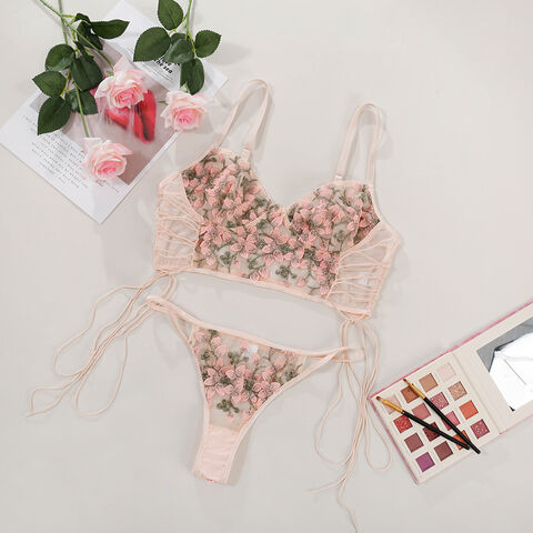 Wholesale Embroidery Adult Lingeries Lace Sexy Underwear Set for