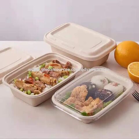 Divide Takeaway Oval Biodegradable Food Containers With Lids