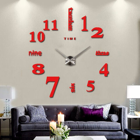 Compre Simple Moderno Simple Gran Tamaño Salón Creativo Reloj De Pared  Cristal y Reloj De Pared de China por 4.1 USD