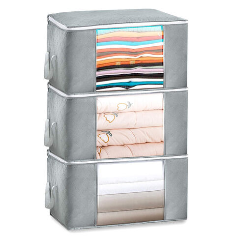 Saco de Armazenamento de Roupas de Grande Capacidade com Zíper Resistente e Janela Transparente