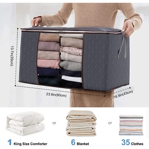 Saco de Armazenamento de Roupas de Grande Capacidade com Zíper Resistente e Janela Transparente